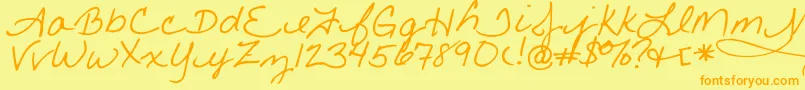 Little Font – Orange Fonts on Yellow Background