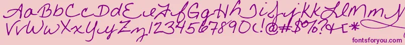 Little Font – Purple Fonts on Pink Background
