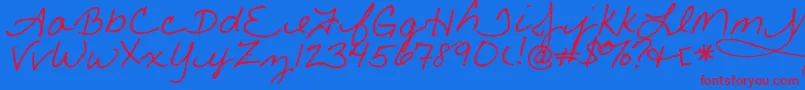 フォントLittle – 赤い文字の青い背景