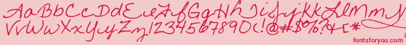 Little Font – Red Fonts on Pink Background