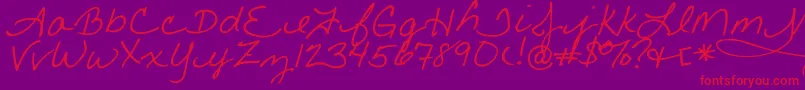 Little Font – Red Fonts on Purple Background