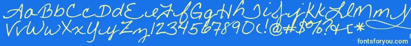 Little Font – Yellow Fonts on Blue Background