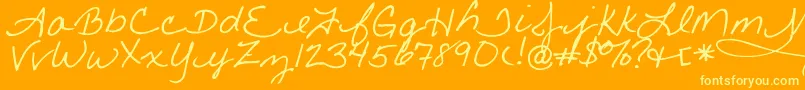 Little Font – Yellow Fonts on Orange Background