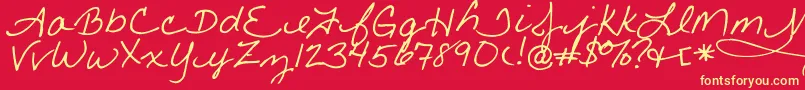 Little Font – Yellow Fonts on Red Background