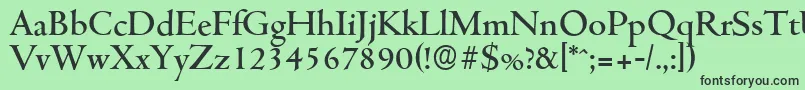 フォントCambridgeserialMediumRegular – 緑の背景に黒い文字