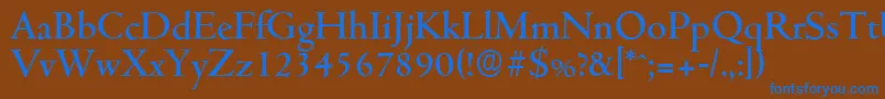 CambridgeserialMediumRegular Font – Blue Fonts on Brown Background