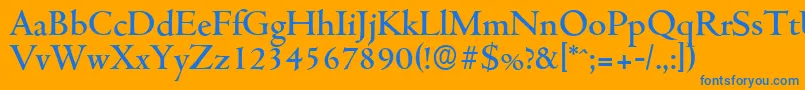 CambridgeserialMediumRegular Font – Blue Fonts on Orange Background