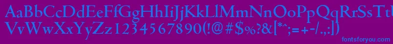 CambridgeserialMediumRegular Font – Blue Fonts on Purple Background