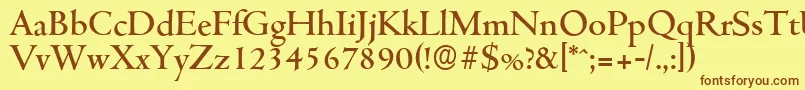 Шрифт CambridgeserialMediumRegular – коричневые шрифты на жёлтом фоне