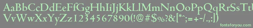 CambridgeserialMediumRegular Font – Green Fonts on Gray Background