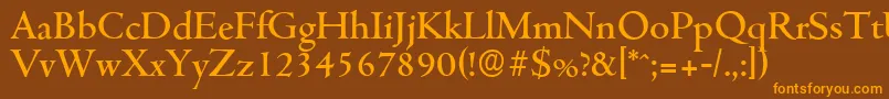 CambridgeserialMediumRegular Font – Orange Fonts on Brown Background
