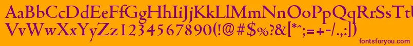 Шрифт CambridgeserialMediumRegular – фиолетовые шрифты на оранжевом фоне