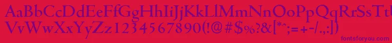 Czcionka CambridgeserialMediumRegular – fioletowe czcionki na czerwonym tle