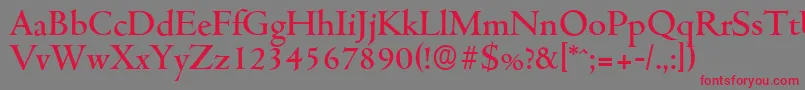 Шрифт CambridgeserialMediumRegular – красные шрифты на сером фоне