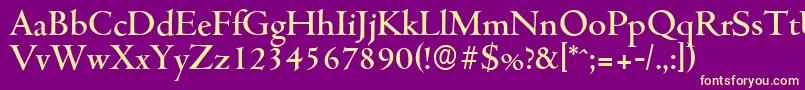 CambridgeserialMediumRegular Font – Yellow Fonts on Purple Background