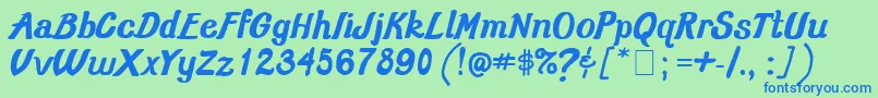 Oldschoolclass3001 Font – Blue Fonts on Green Background