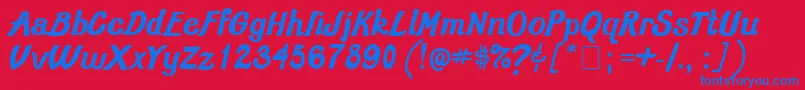 Oldschoolclass3001 Font – Blue Fonts on Red Background