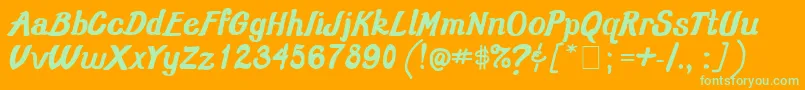 Oldschoolclass3001 Font – Green Fonts on Orange Background