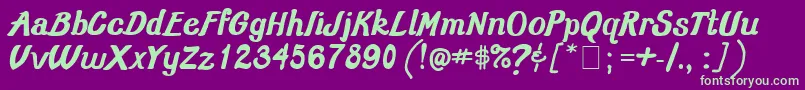 Oldschoolclass3001 Font – Green Fonts on Purple Background