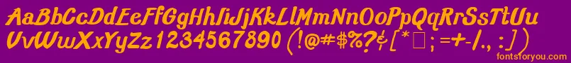 Oldschoolclass3001 Font – Orange Fonts on Purple Background