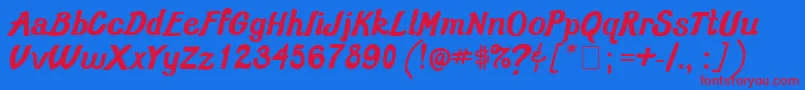 Oldschoolclass3001 Font – Red Fonts on Blue Background