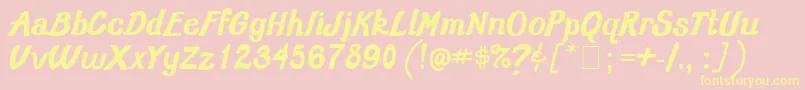 Oldschoolclass3001 Font – Yellow Fonts on Pink Background