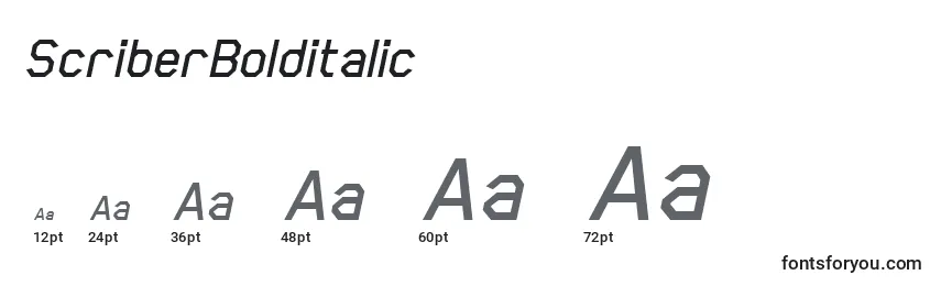ScriberBolditalic Font Sizes