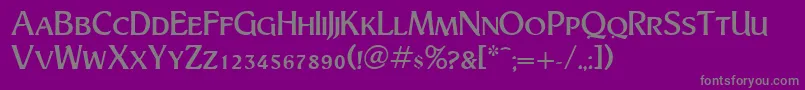 フォントTheodora – 紫の背景に灰色の文字