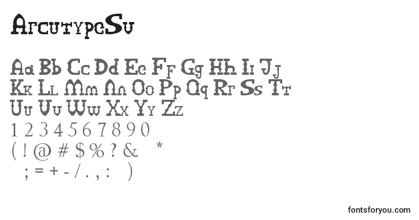 A fonte ArcutypeSv – alfabeto, números, caracteres especiais