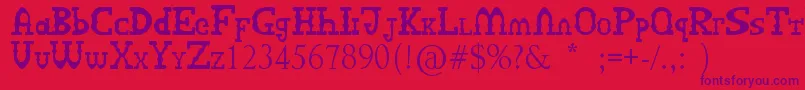 Fonte ArcutypeSv – fontes roxas em um fundo vermelho