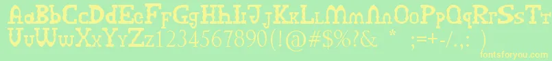 ArcutypeSv-Schriftart – Gelbe Schriften auf grünem Hintergrund