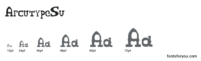 ArcutypeSv Font Sizes