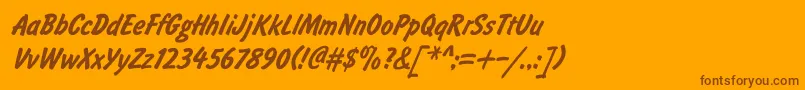 BrushtypeBoldItalic Font – Brown Fonts on Orange Background
