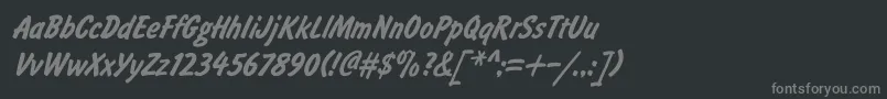 Шрифт BrushtypeBoldItalic – серые шрифты на чёрном фоне