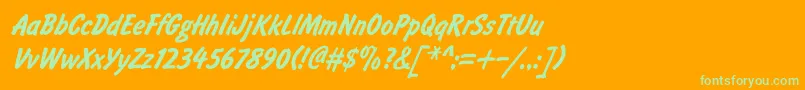 BrushtypeBoldItalic Font – Green Fonts on Orange Background