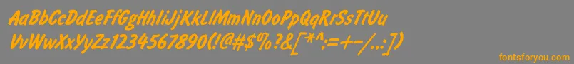 BrushtypeBoldItalic Font – Orange Fonts on Gray Background