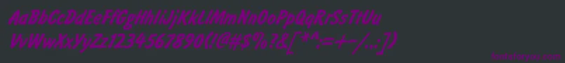 BrushtypeBoldItalic Font – Purple Fonts on Black Background