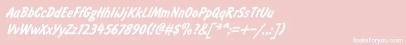 BrushtypeBoldItalic Font – White Fonts on Pink Background