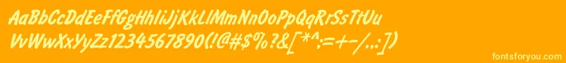 BrushtypeBoldItalic Font – Yellow Fonts on Orange Background