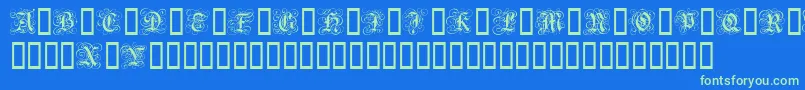 GothicFlourish Font – Green Fonts on Blue Background