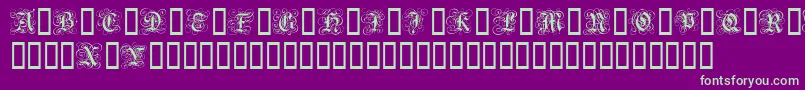 GothicFlourish Font – Green Fonts on Purple Background
