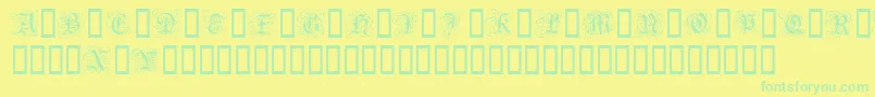 GothicFlourish Font – Green Fonts on Yellow Background