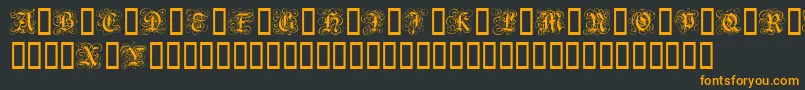 GothicFlourish Font – Orange Fonts on Black Background
