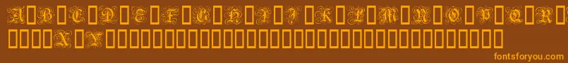 GothicFlourish Font – Orange Fonts on Brown Background