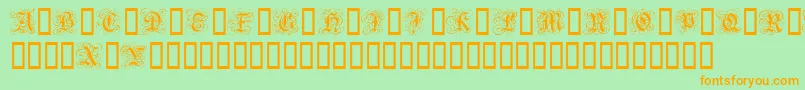 GothicFlourish Font – Orange Fonts on Green Background