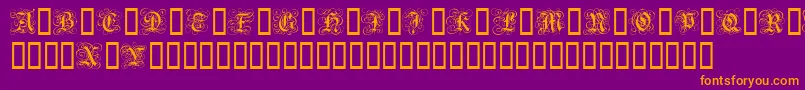 GothicFlourish Font – Orange Fonts on Purple Background