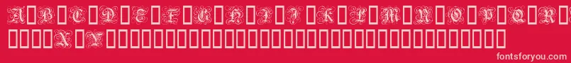 GothicFlourish Font – Pink Fonts on Red Background