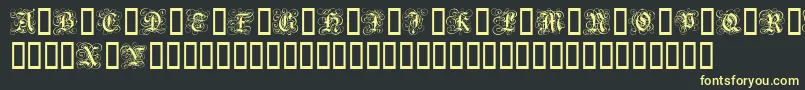 Шрифт GothicFlourish – жёлтые шрифты на чёрном фоне
