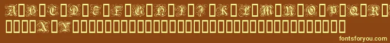GothicFlourish Font – Yellow Fonts on Brown Background