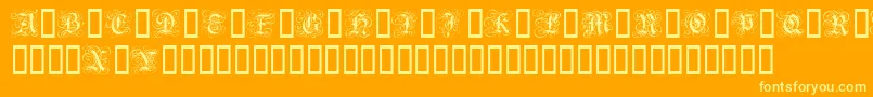 GothicFlourish Font – Yellow Fonts on Orange Background